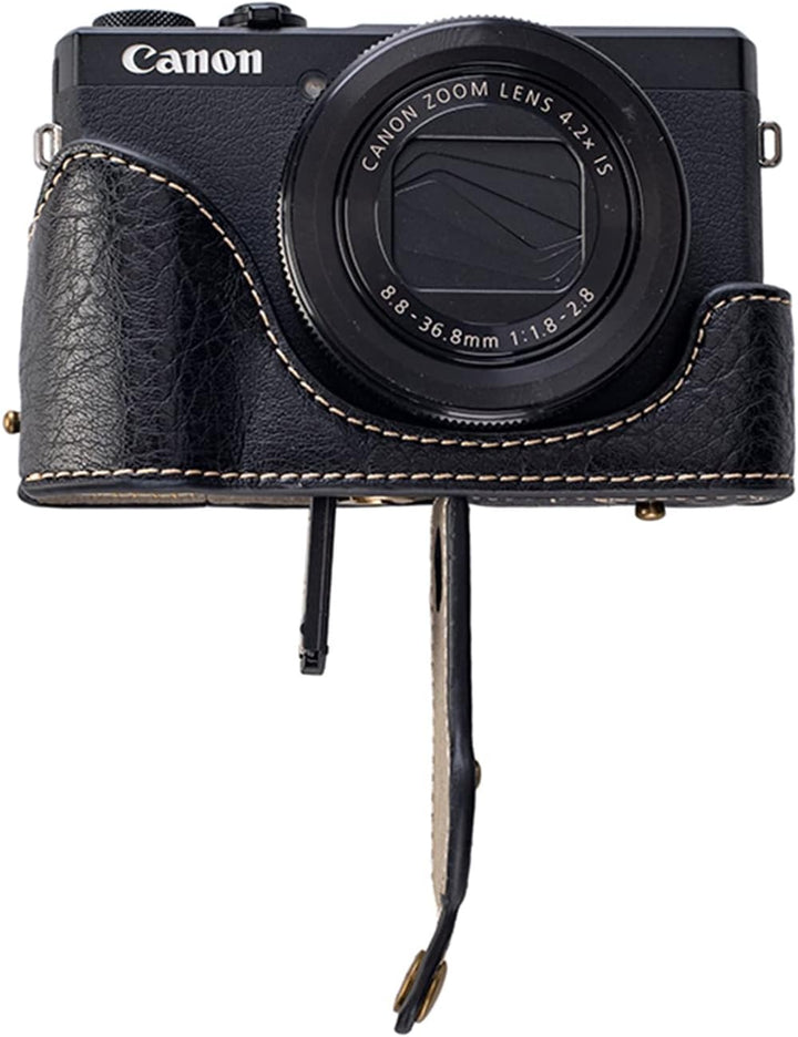 kinokoo G7X /G7X Mark II /G7X Mark III Hülle, PU Leder Kameratasche Kompatibel für Canon G7X /G7X II