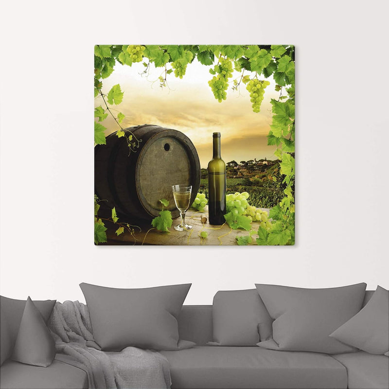 ARTland Leinwandbilder Wandbild Bild auf Leinwand 40x40 cm Quadratisch Landschaft Natur Wein Obst Tr