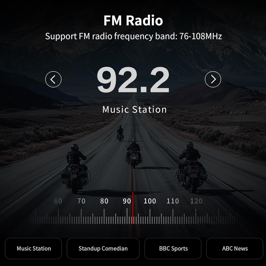 Fodsports T1 Pro Motorrad Intercom 5.4, Headset Motorradhelm für bis zu 6 Motorräder mit 2000m, Moto