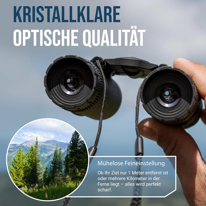 ZIRBITZ® HD Fernglas - Kleines und kompaktes Fernglas im Taschenformat für Wandern, Vogelbeobachtung