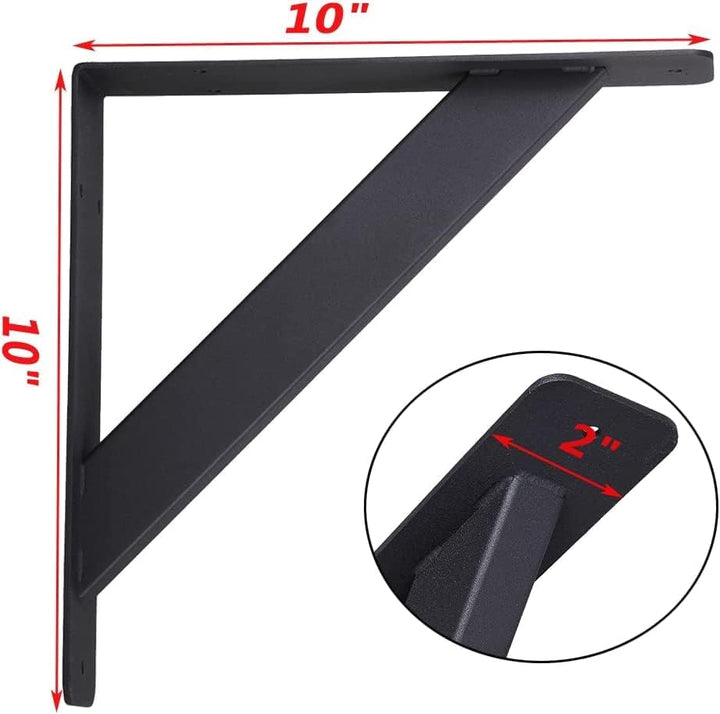 VANROUG Countertop Support Brackets,10”x10"x2"Heavy Duty Shelf Brackets,Wall Mounted Solid Shelf Bra