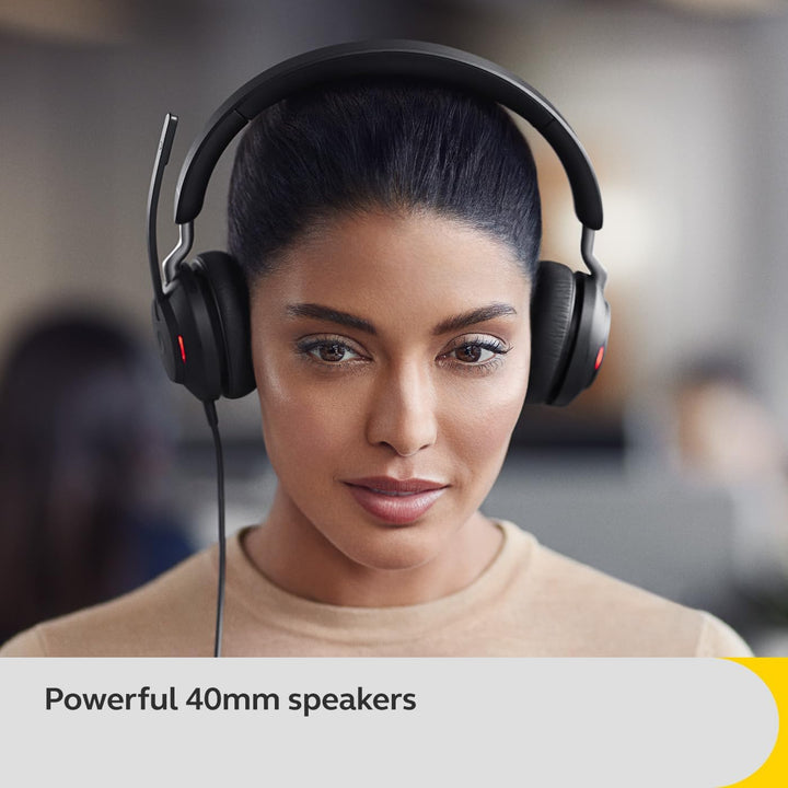 Jabra Evolve2 40 SE - Kabelgebundenes Stereo-Headset mit Geräuschunterdrückung und 3-Mikrofon-Techno