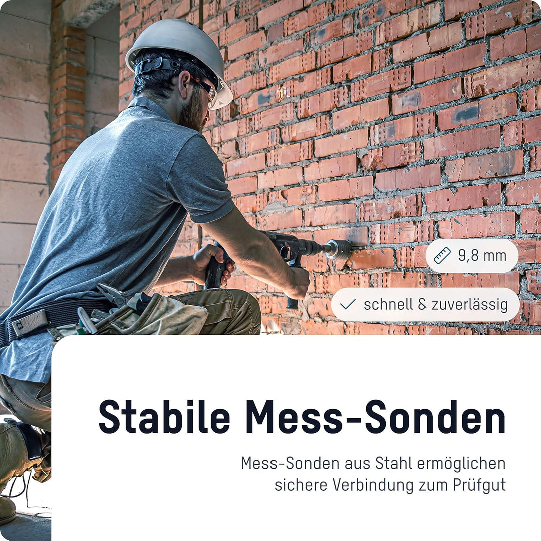 ANSMANN Feuchtigkeitsmessgerät mit grossem LCD-Display, einfache Auswahl von 4 Holzgruppen oder 4 Ba