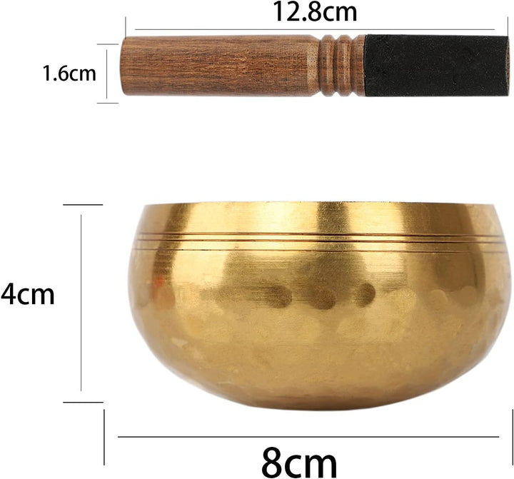 Klangschale Set mit Lederklöppel Klangtherapie Nepal Handgefertigt Klangschale Tibetisch Singing Bow