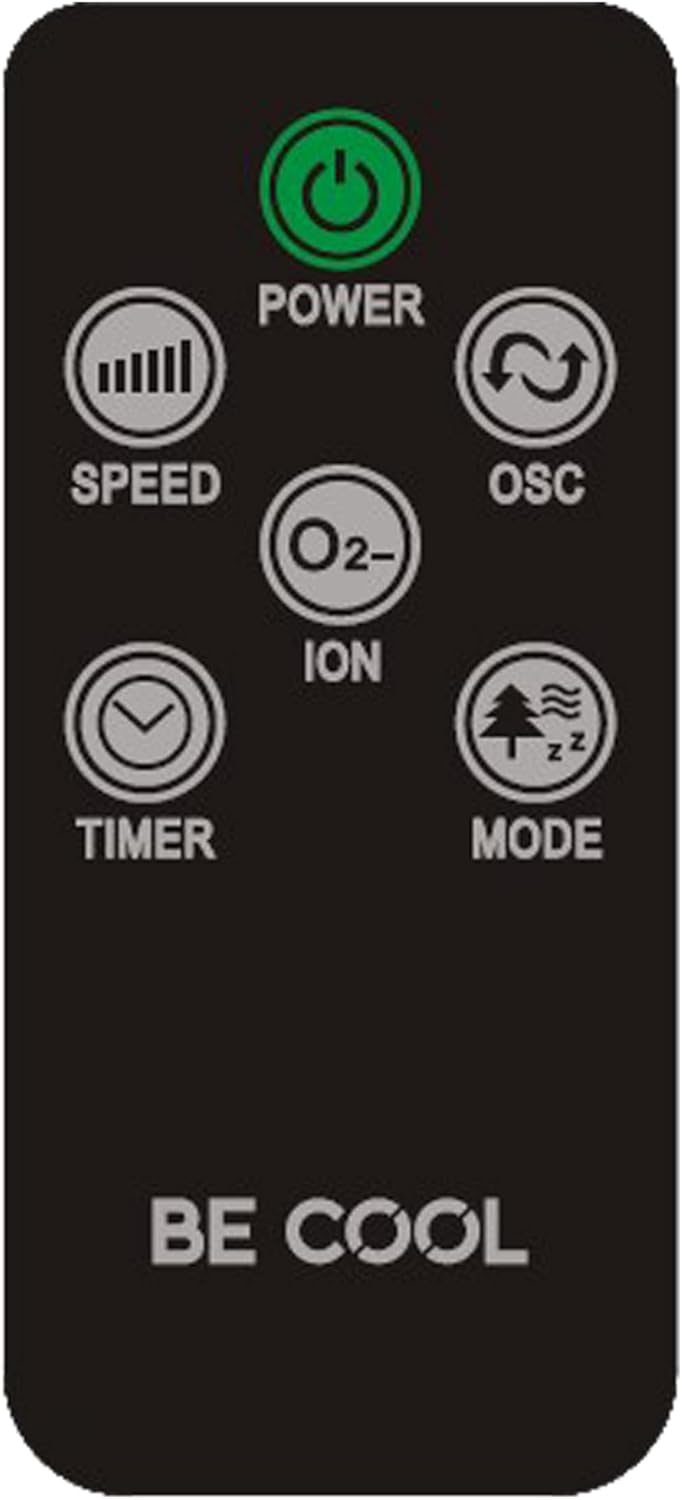 BE COOL Turm-Ventilator – Effektiver Turmventilator für Innenbereich, 3 Geschwindigkeiten, Luftreini