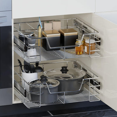4x Casaria Teleskopschublade 60cm Schrankbreite Küchenschublade Korbauszug Schrankauszug Schlafzimme