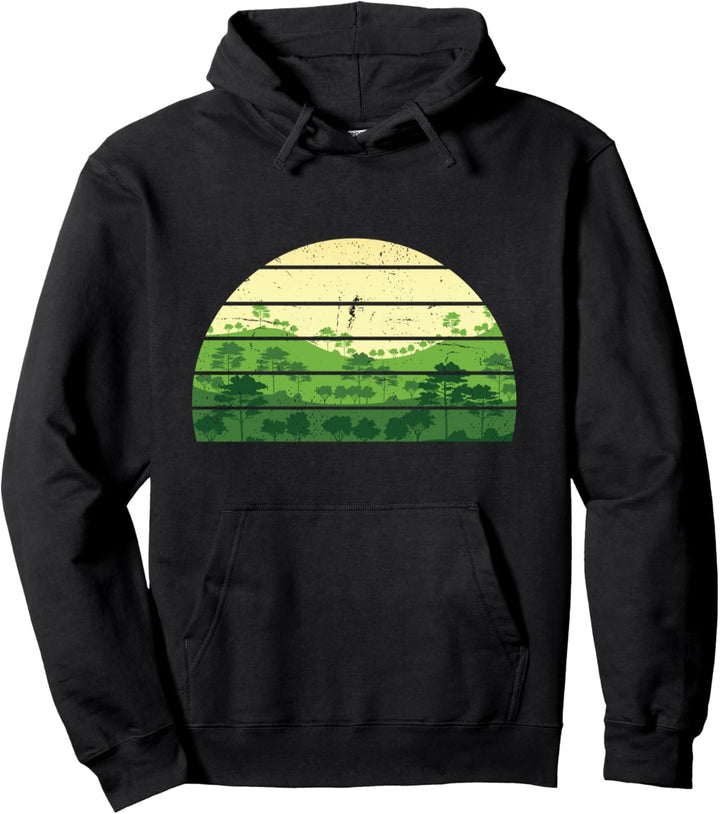 Outdoor Natur Bäume Retro Wald Pullover Hoodie