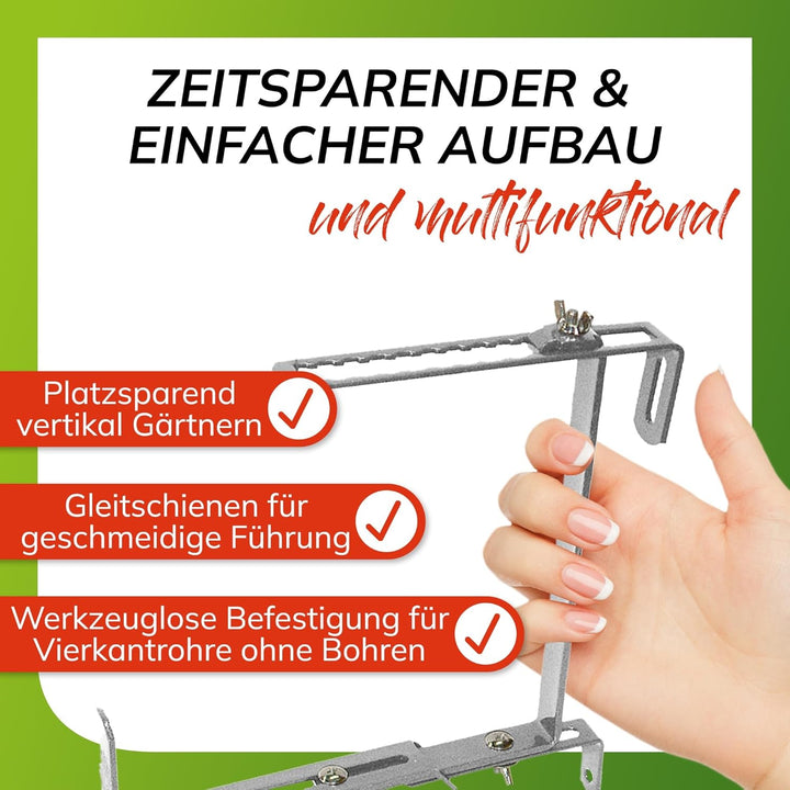 bellissa – Blumenkastenhalterung eckig für Blumenkästen 10er Set hochbelastbar bis 30kg - Montage fü