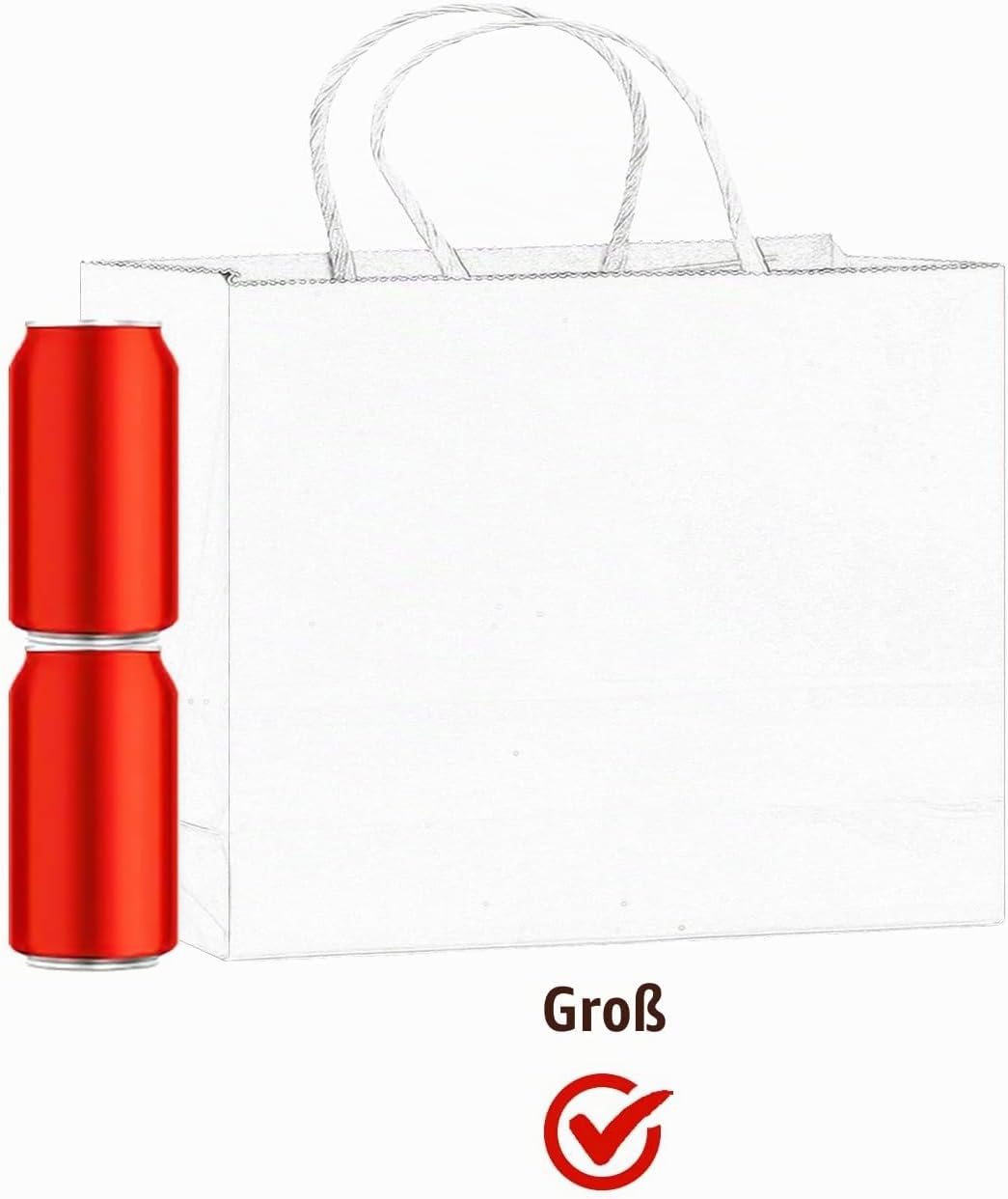 Gcardist 100 Stück Schwarz-Geschenktüten aus Papier mit Henkeln–12.6"x4.3"x10"-Tüten Breite Tasche P