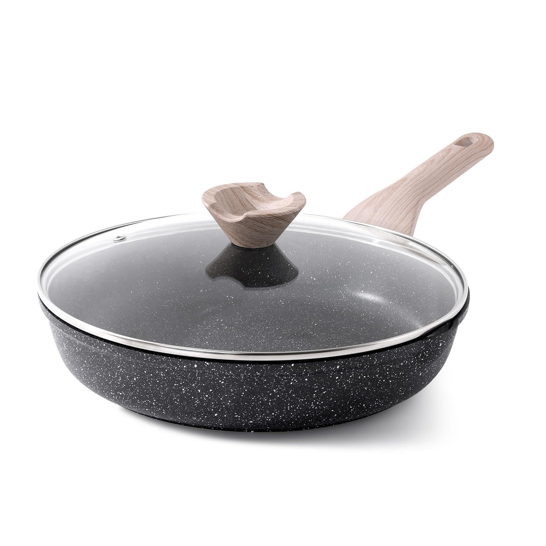 Kordisen Antihaft Bratpfanne mit Deckel, 32 cm Granit Beschichtung Pfanne Induktion, Gesund und Ungi