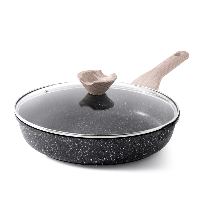 Kordisen Antihaft Bratpfanne mit Deckel, 32 cm Granit Beschichtung Pfanne Induktion, Gesund und Ungi