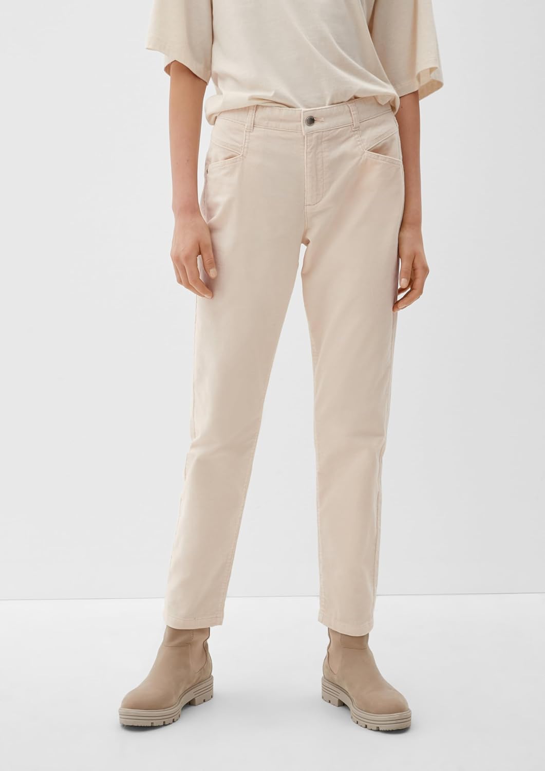 S. Oliver Damen Jeans Hose Comfort Chino Cordstretch Beige 34 Beige 8100, 34 Beige 8100