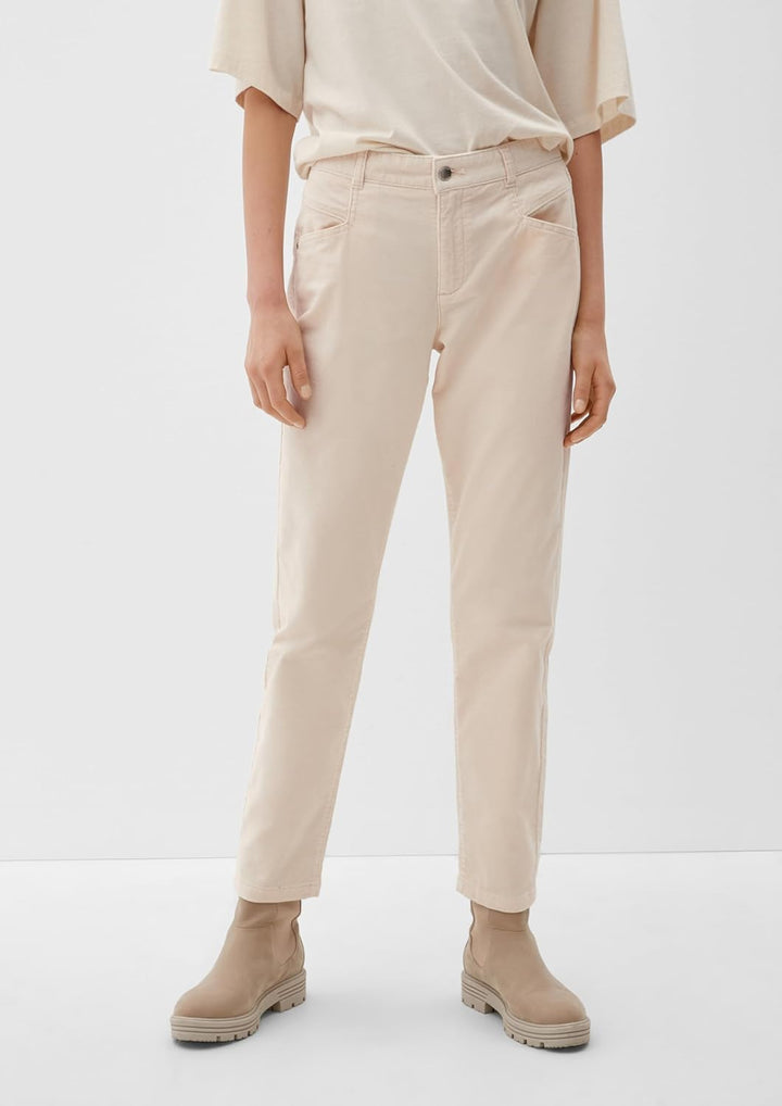 S. Oliver Damen Jeans Hose Comfort Chino Cordstretch Beige 34 Beige 8100, 34 Beige 8100