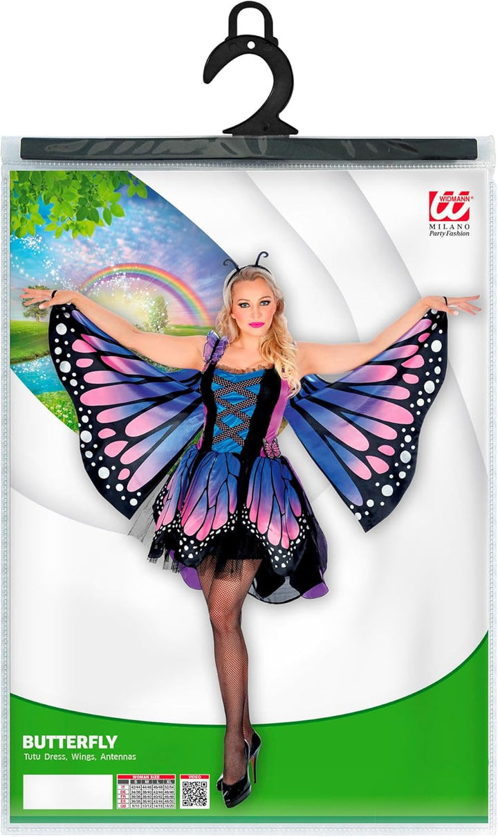 W WIDMANN MILANO Party Fashion - Kostüm Schmetterling, Kleid mit Tutu, Flügel, Tierkostüm, Faschings