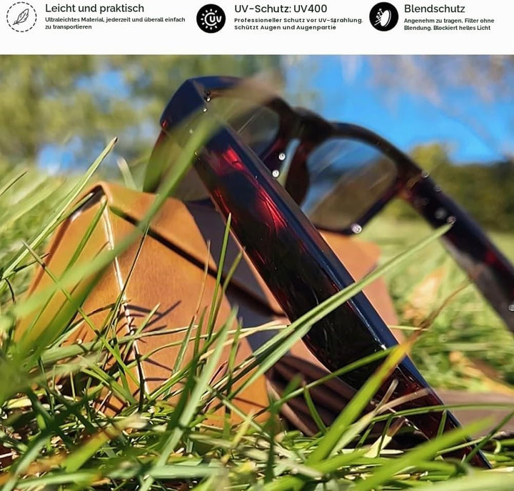 OhO sunshine Bluetooth Audio Sunglasses, Lightweight Open Ear Sport Glasses, 10H Playtime, UV400 ANS