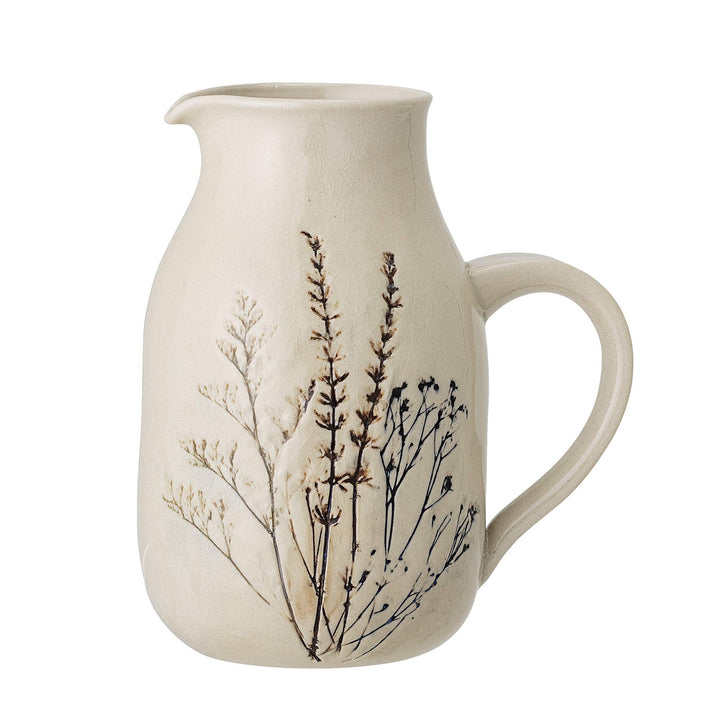 Bloomingville Krug Bea, Farbe Natur, Steingut, D12xH19 cm, 1500 ml, Spülmaschinenfest, handgefertigt