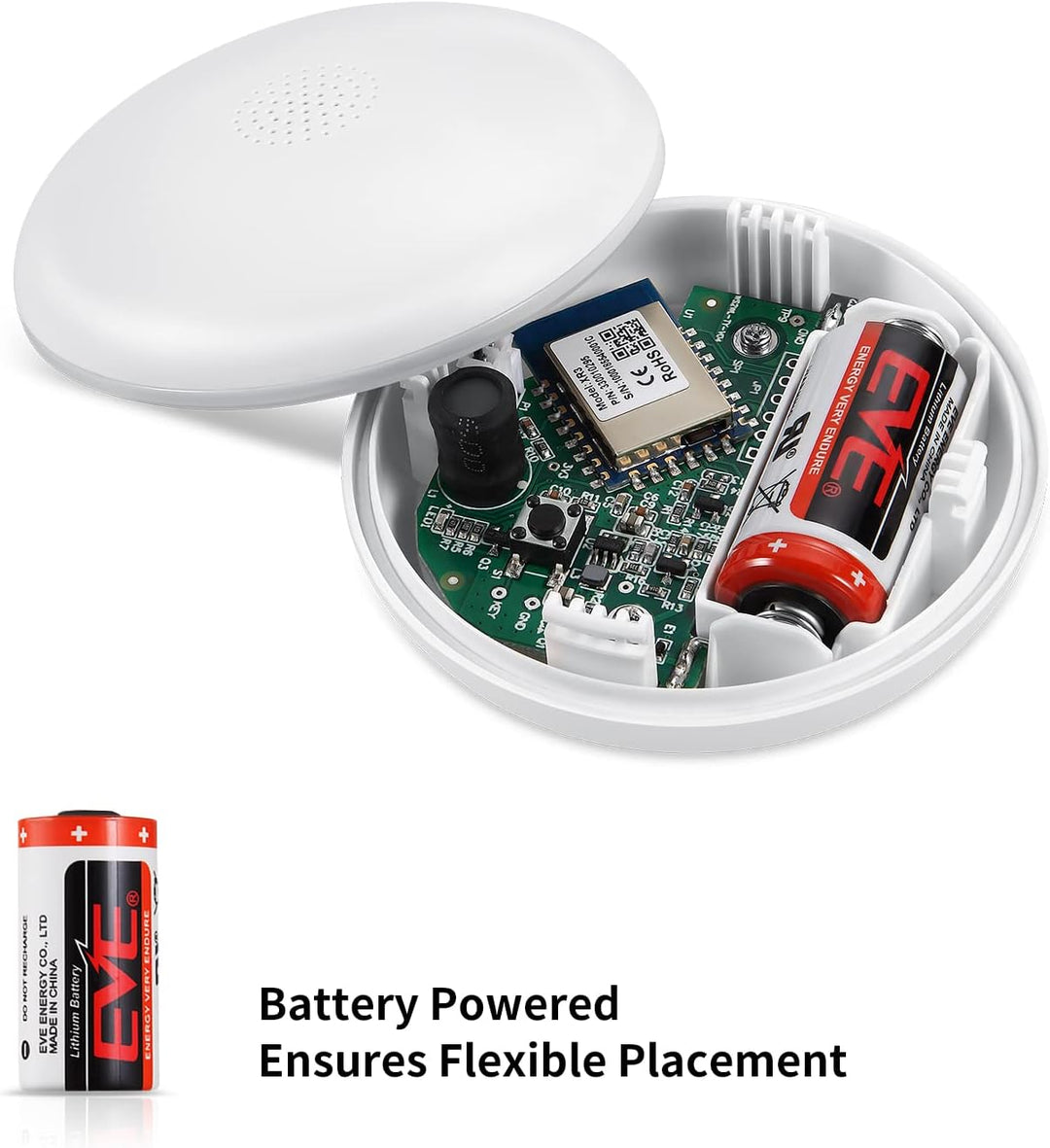 HEIMAN Wi-Fi Wasseralarm,WLAN Wassermelder mit Batterie,Smart Wassersensor,75 dB WiFi-2.4Ghz für Küc