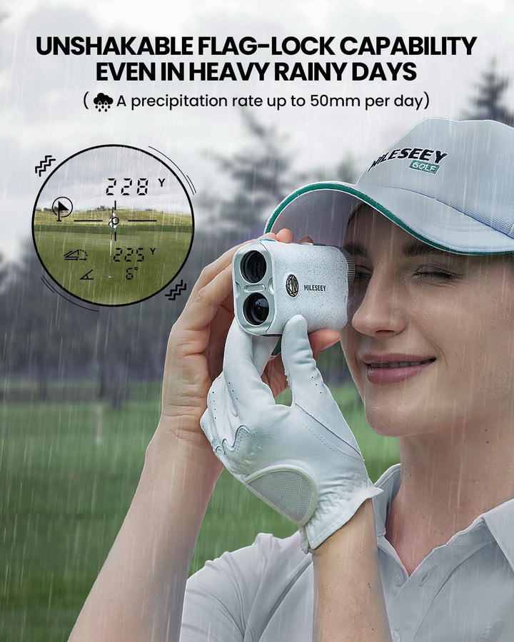 MiLESEEY Hochwertige Tasche Laser Entfernungsmesser Golf mit IP65 Wasserdicht,1000 Yards wiederaufla