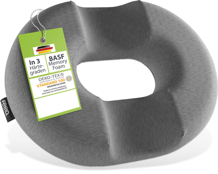 feela.® Orthopädisches Sitzring [3 Härtegrade] – Hämorrhoiden Sitzkissen mit Loch – nach OP &amp; Geburt