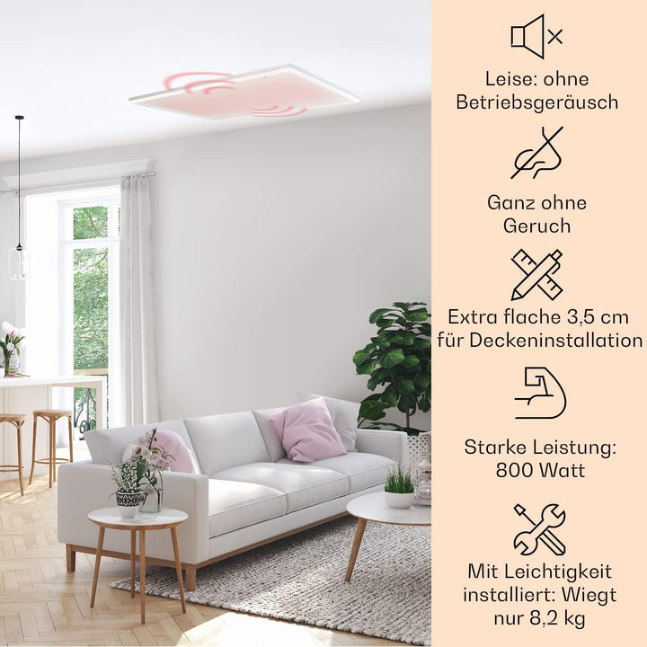 Klarstein Infrarotheizung, Infrarotheizung mit Thermostat, Heizung mit Erkennung Offener Fenster und