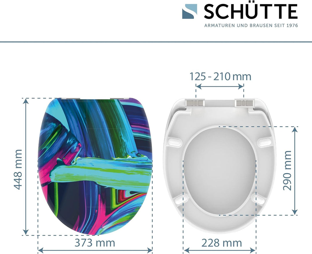 Schütte WC-Sitz NEON PAINT mit Absenkautomatik, Toilettendeckel passend für alle handelsüblichen WC-