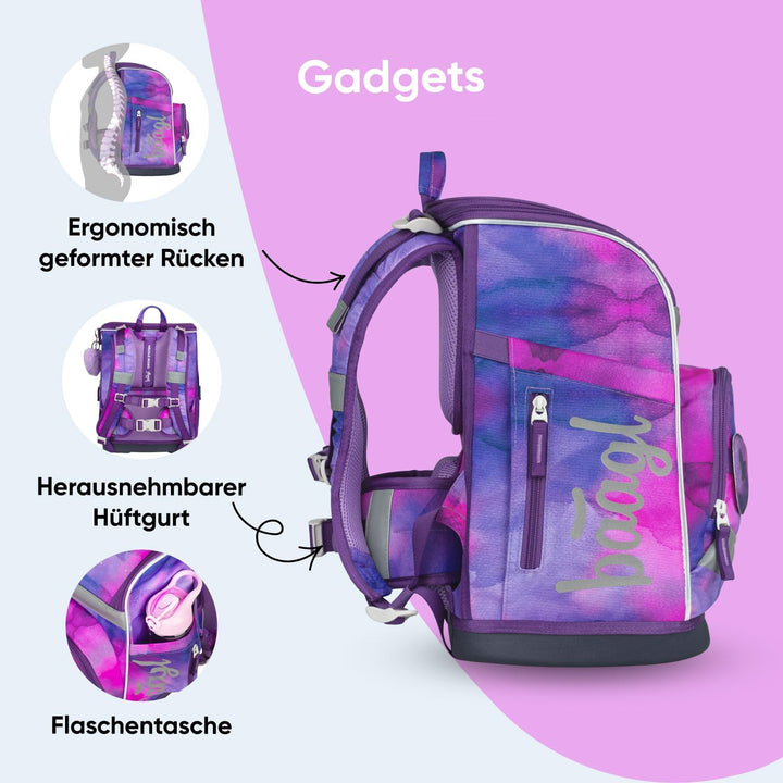 Baagl Schulranzen Jungen Mädchen Set 5 Teilig (Zippy Schultasche für 1. Klasse, Mäppchen, Turnbeutel