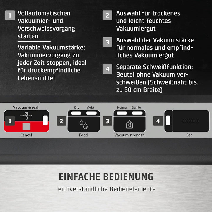 CASO 1522 VR 390 advanced Vakuumierer, Folienschweissgerät, bis zu 75 Vakuumiervorgänge non-stop, re