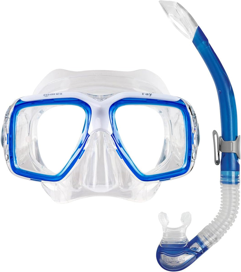 Mares Erwachsene Maske plus Schnorchel Set Ray Blue/White/Clear, Blue/White/Clear