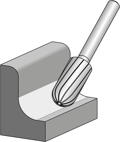 PFERD HM-Frässtift, Walzenrundform WRC, Zahnung ALLROUND, Frässtift-ø 6mm, Schaft-ø 6mm, Länge 55mm,