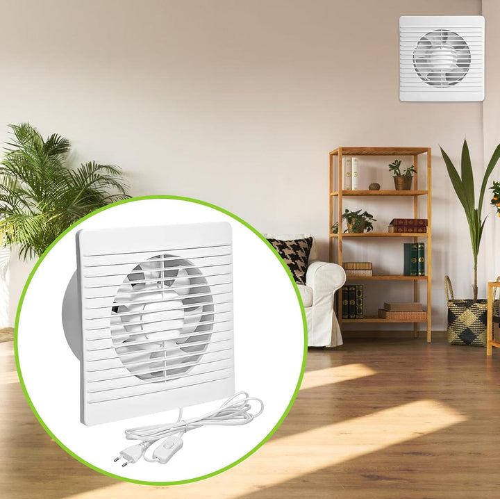 100mm Badlüfter Wandventilator Abluftventilator: 4 Zoll Lüftungsgebläse mit Schalter, Geräuschloser