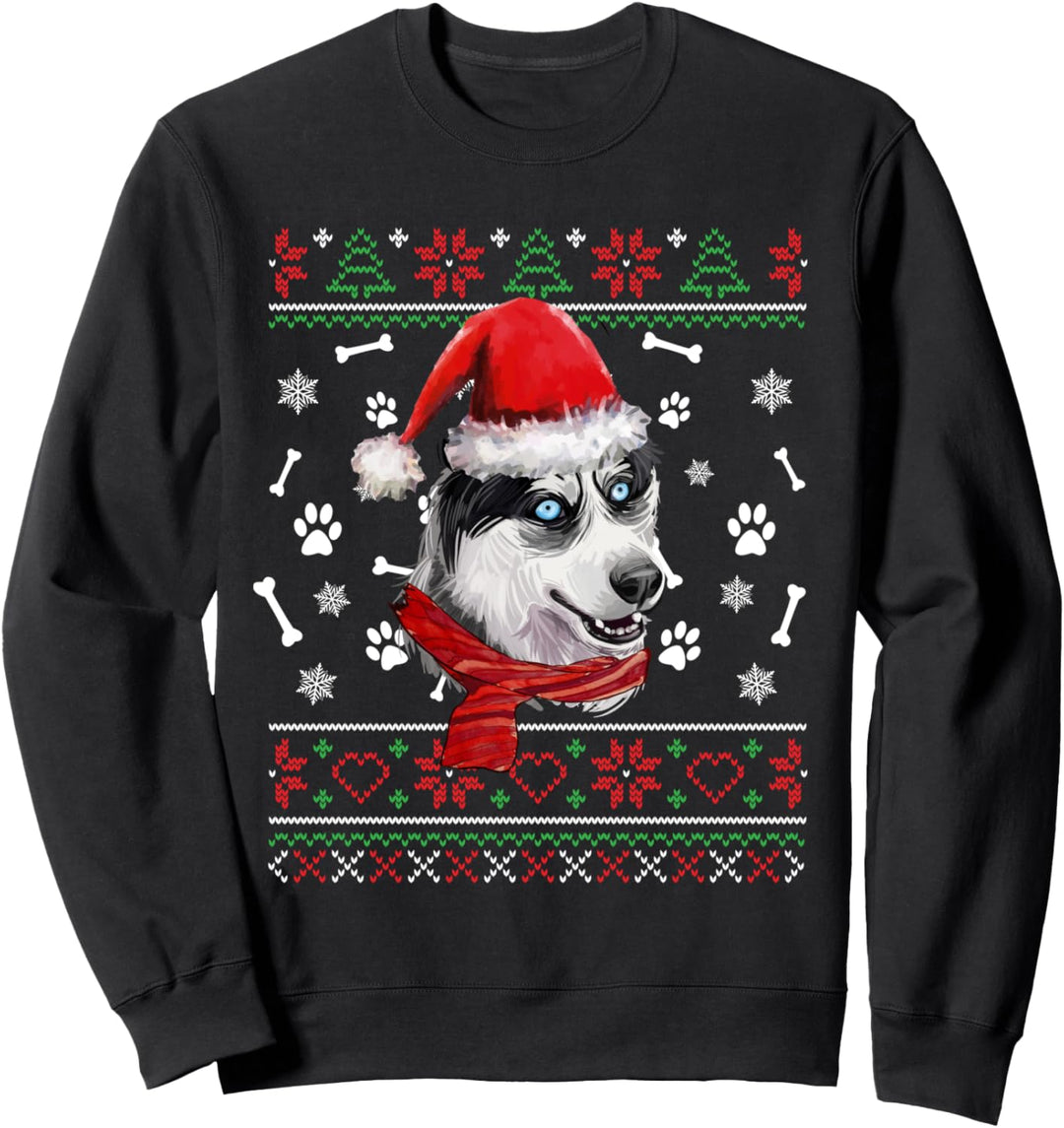 Ugly Sweater Christmas Husky Hund Weihnachten Xmas Sweatshirt