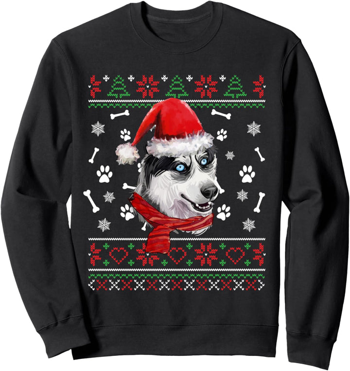 Ugly Sweater Christmas Husky Hund Weihnachten Xmas Sweatshirt