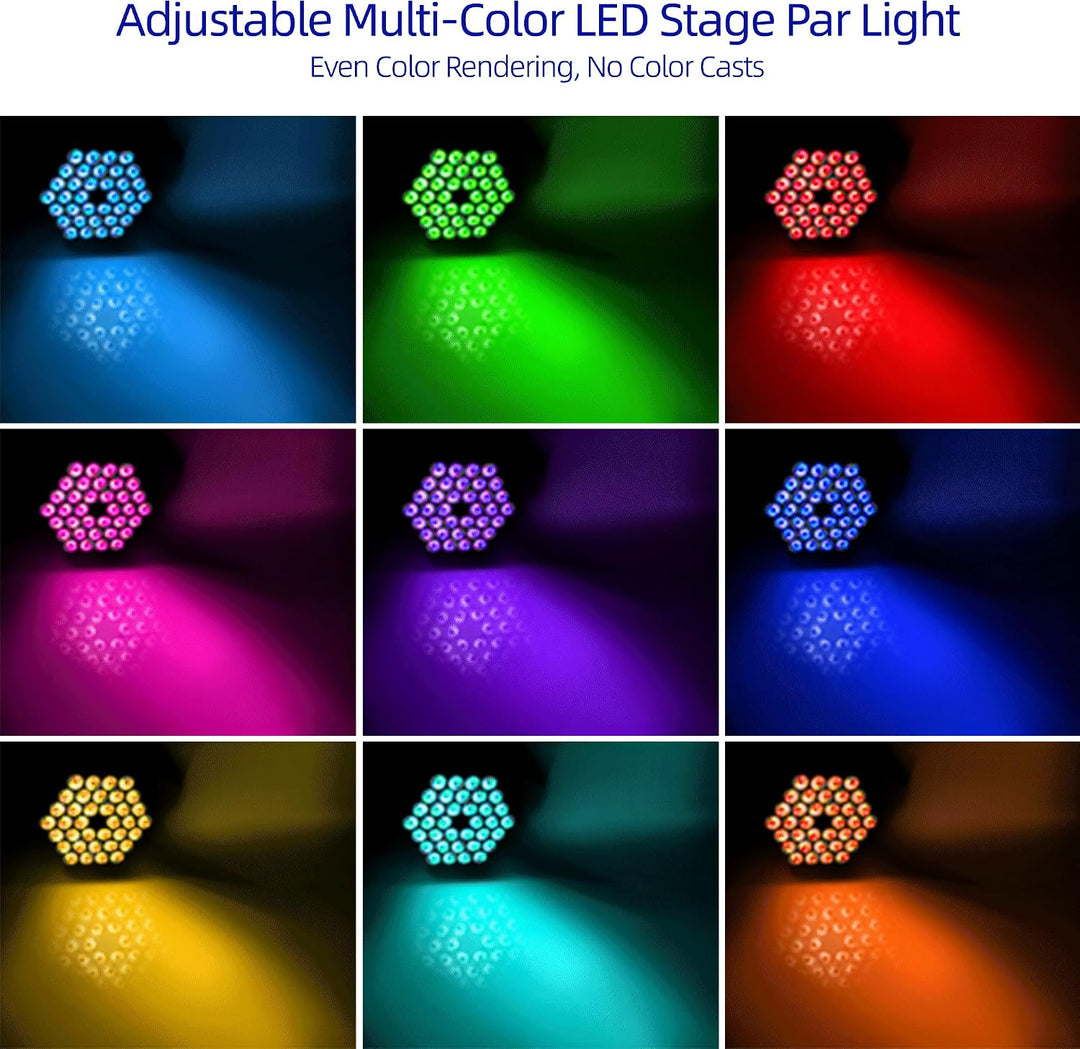 2er-Pack 36-RGB-LED-PAR-Scheinwerfer (36×1W, DMX512, Sound-to-Licht, IR-Fernbedienung) – 25° Abstrah