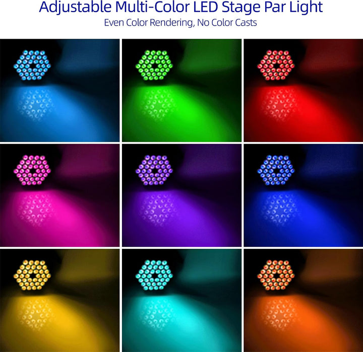 2er-Pack 36-RGB-LED-PAR-Scheinwerfer (36×1W, DMX512, Sound-to-Licht, IR-Fernbedienung) – 25° Abstrah
