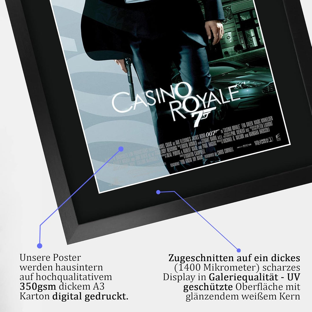 HWC Trading A3 FR James Bond - Casino Royale Movie Poster Daniel Craig Signed Geschenk GESTALTET A3
