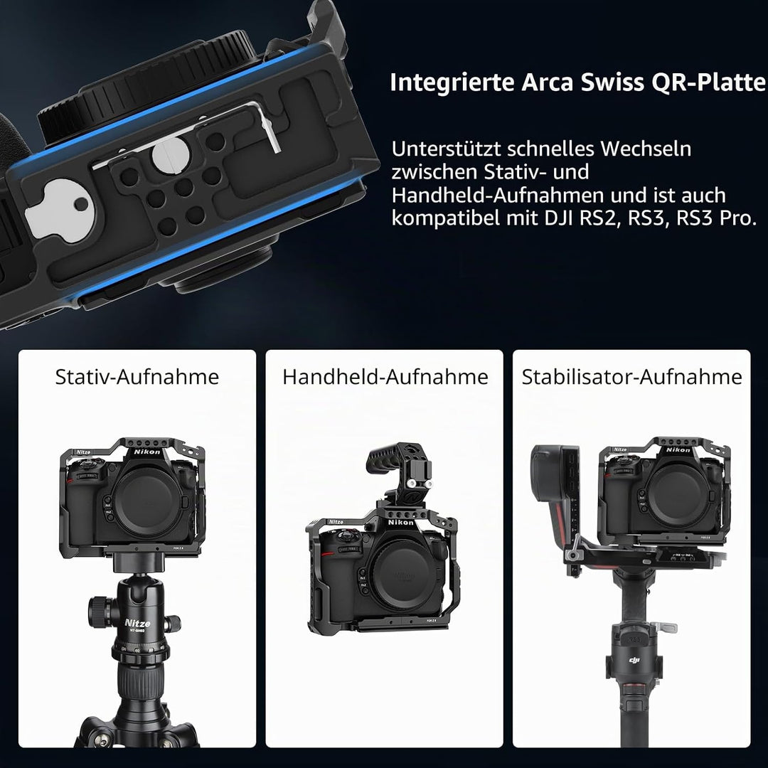 Nitze Z8 Camera Cage für Nikon Z 8 Kamera, Z8 Kamerakäfig Vollkäfig mit Integrierter NATO Schiene, Z