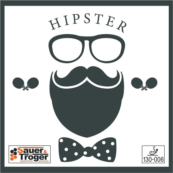 Sauer &Tröger Tischtennis Belag Halb Lange Noppe | Hipster | Rot, Schwarz | 1,1 1,5 1,9 Rot 1,9 mm,