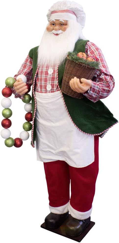 Christmas Paradise Deko XL Weihnachtsmann 150cm Figur Koch Santa Nikolaus weiss-grün
