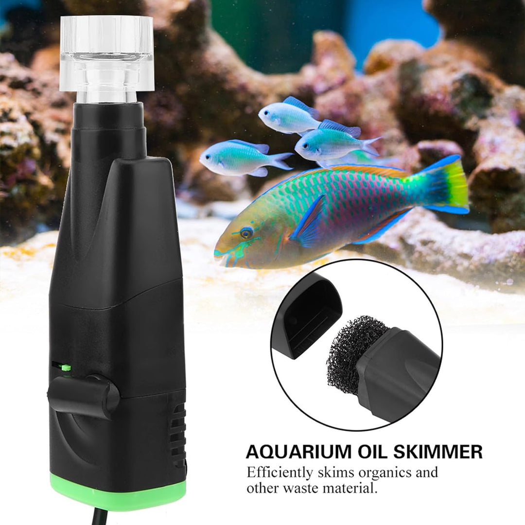 Pssopp Aquarium Ölskimmer Elektrische Oberflächenölskimmer Mini Auto Aquarium Entferner Öl Film Werk