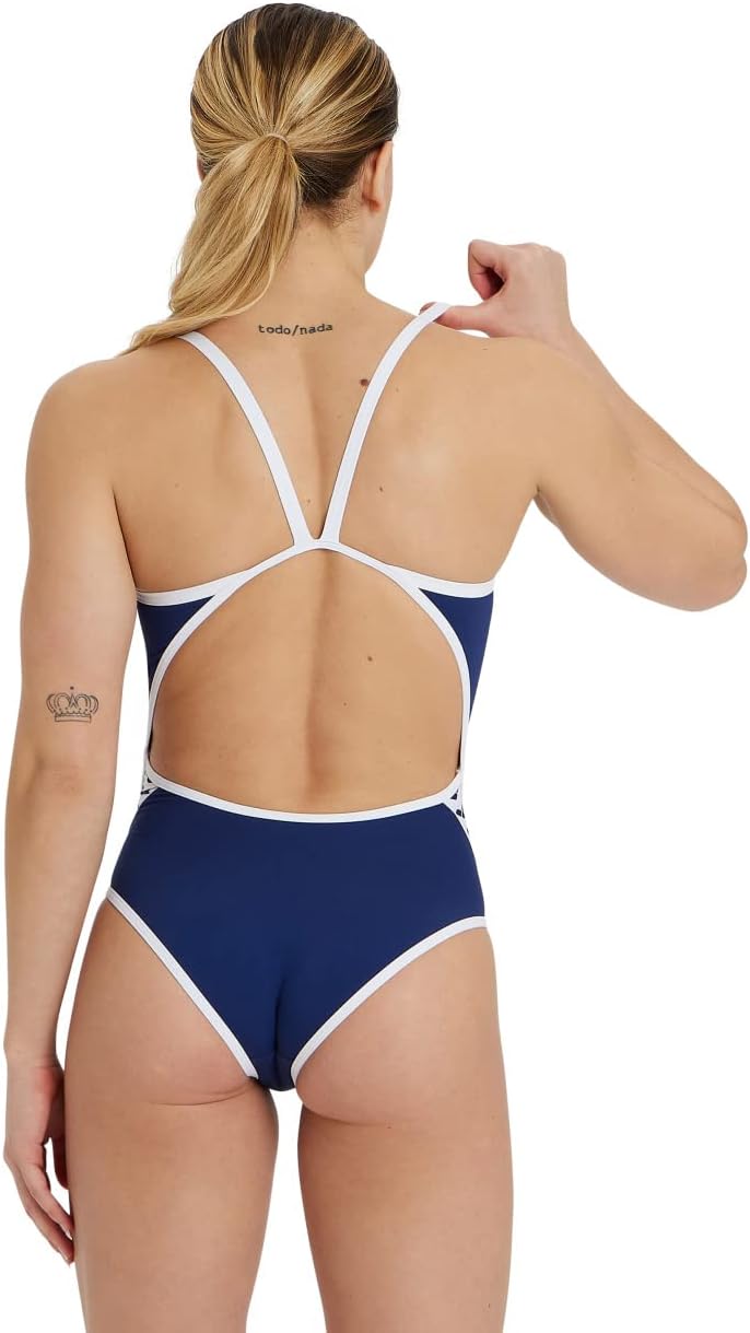 Arena Damen Performance Women's Icons Solid Super Fly Back Swimsuit Badeanzug 26 Navy-white, 26 Navy
