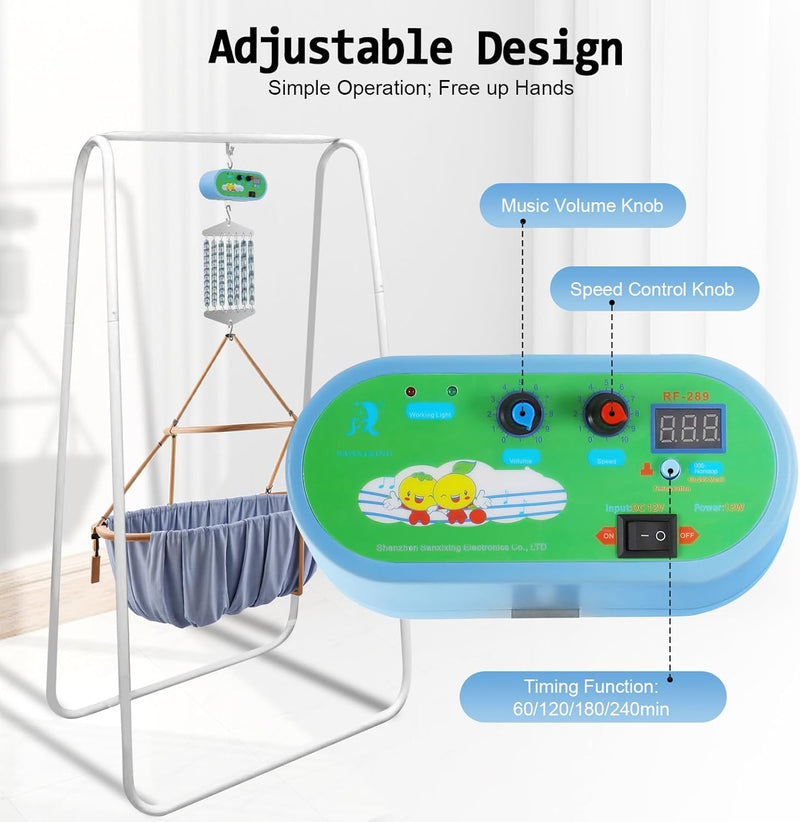 Automatisch-Schwingfeder Elektrisch Schaukel Federwiege, Hängende Elektrische Wiegensteuerung mit 7