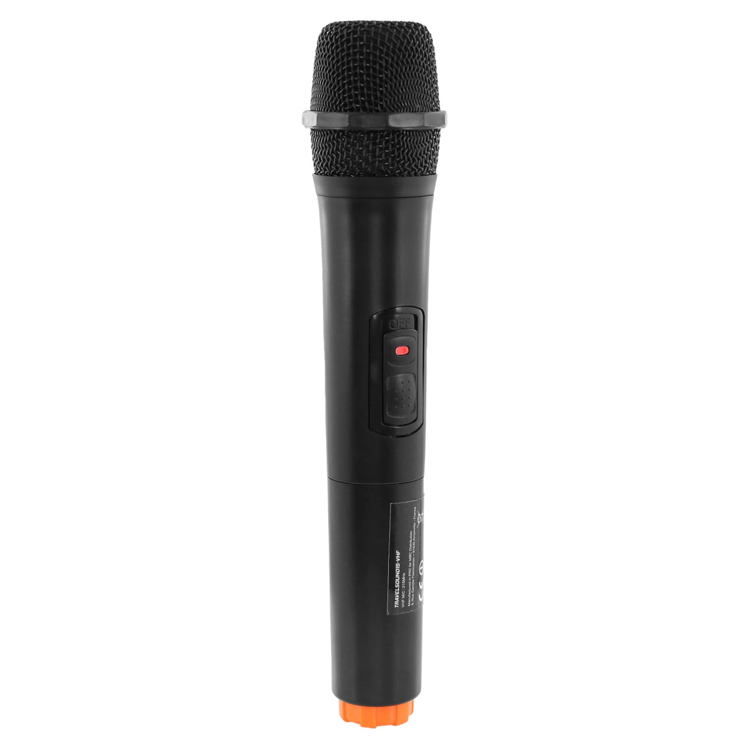 BoomTone DJ Travelsound Handmic 215 kabelloses VHF-Handmikrofon, schwarz, kompatibel mit TRAVELSOUND