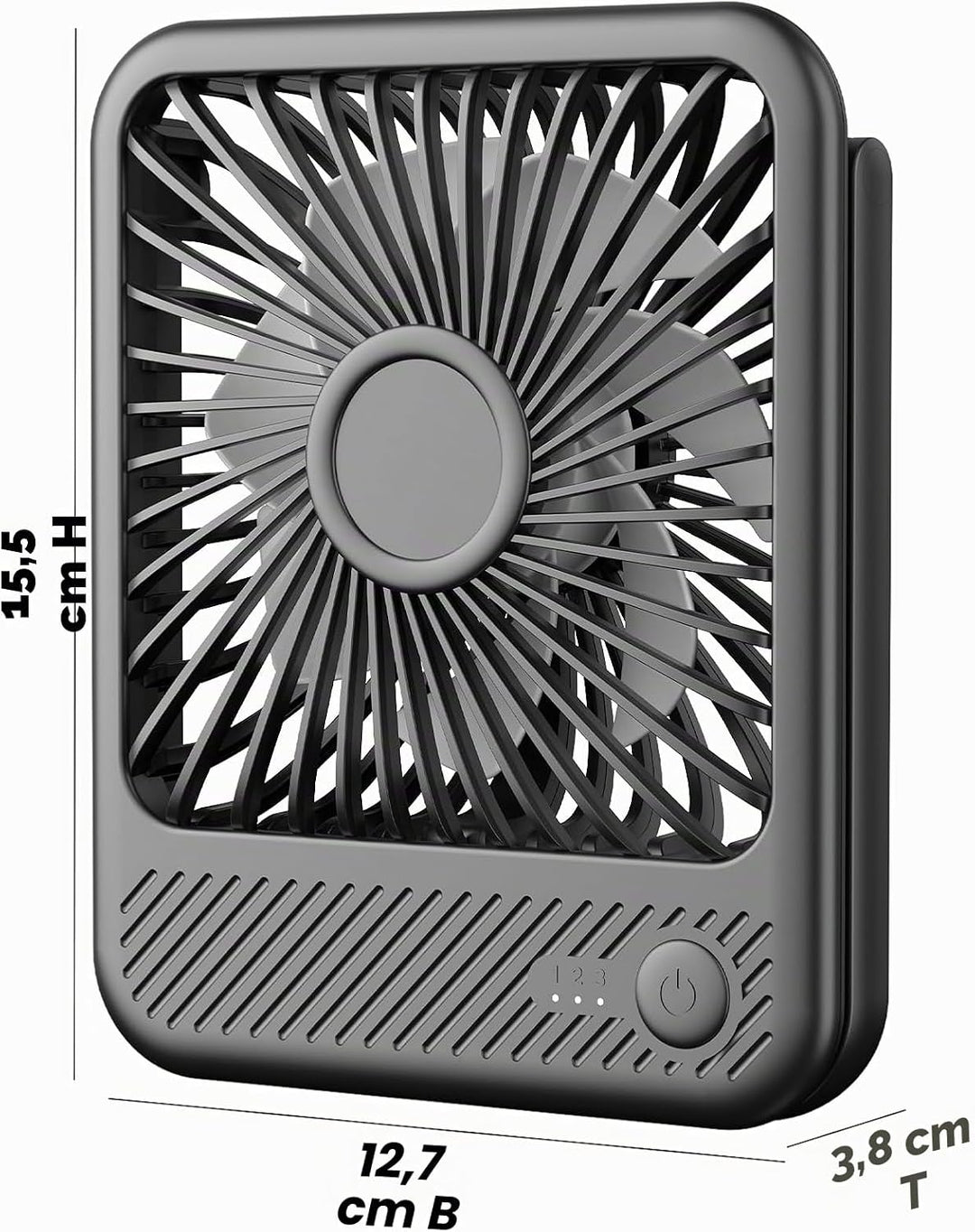 Koonie USB Tischventilator, Mini Tischventilator, 3 Geschwindigkeiten &amp; 180°Einstellbar, Ruhig-35dB,