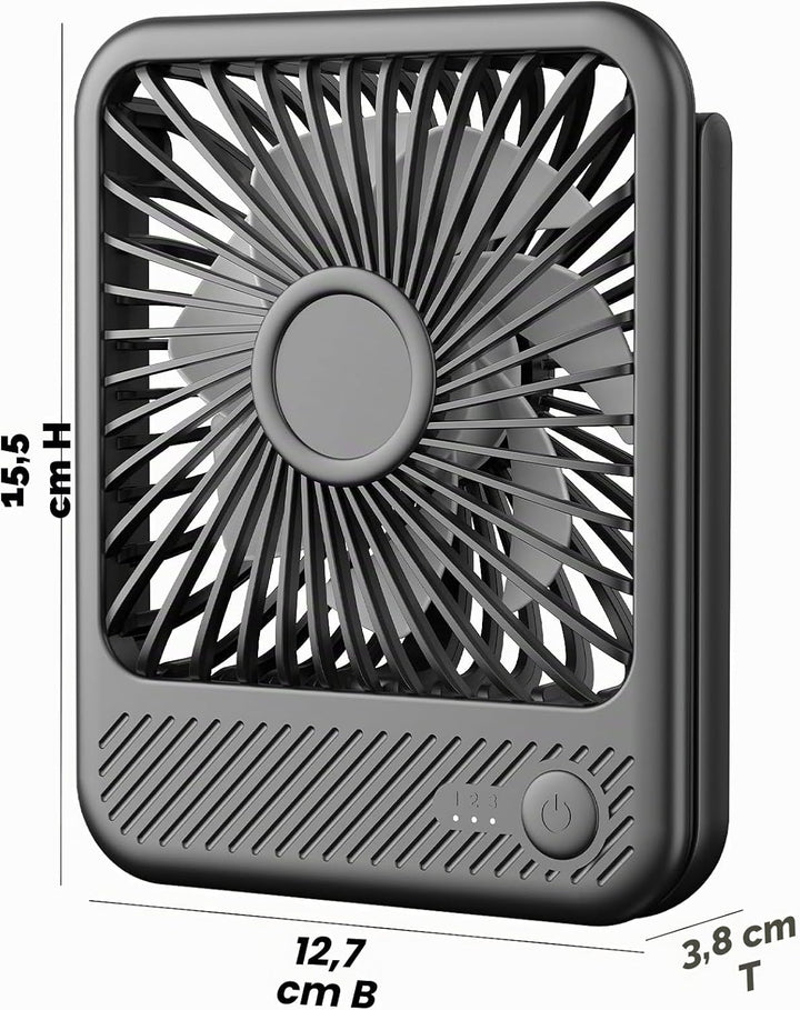 Koonie USB Tischventilator, Mini Tischventilator, 3 Geschwindigkeiten &amp; 180°Einstellbar, Ruhig-35dB,
