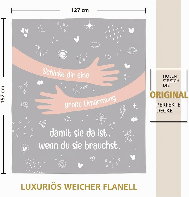 Craftique Gute Besserung Geschenke für Frauen Männer, Grosse Umarmung Kuscheldecke, Aufmunterung Ges