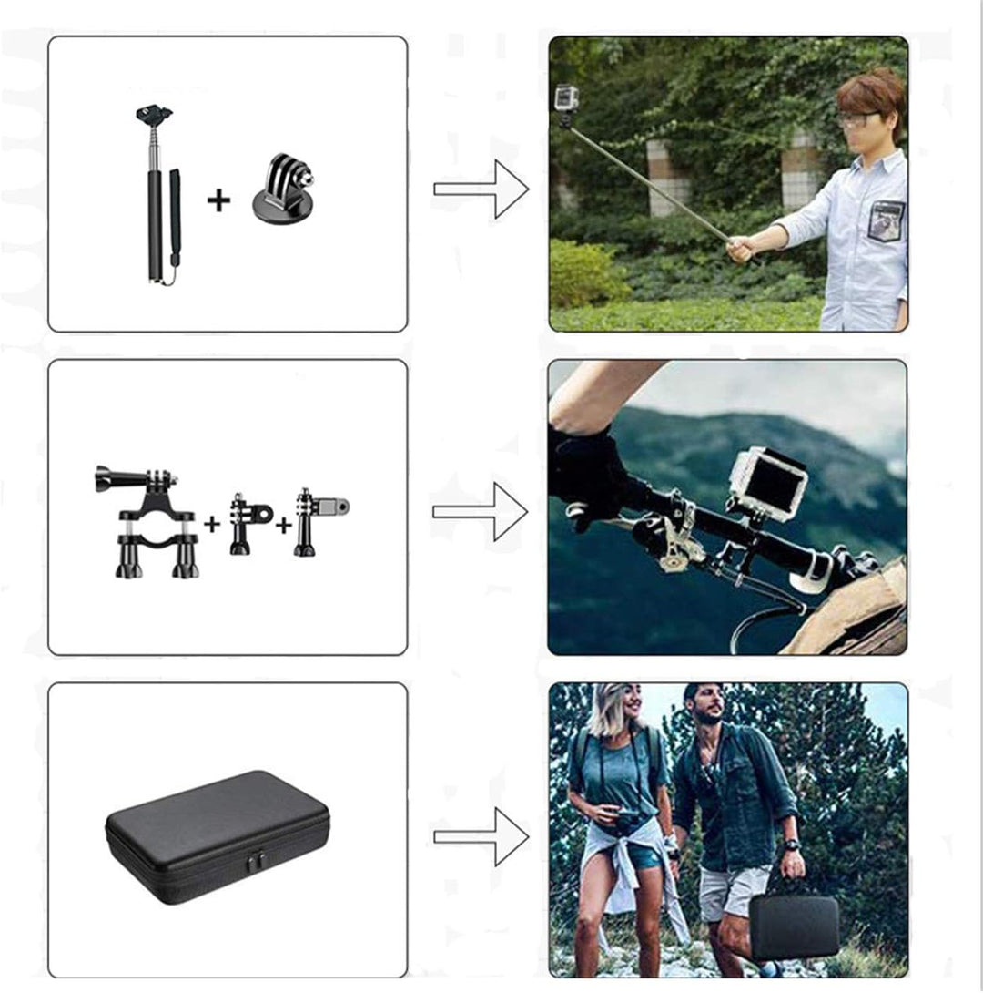 DIKER Action Kamera Zubehör Set Bundle, Zubehör Kit für Gopro Hero 12 11 10 9 8 7
