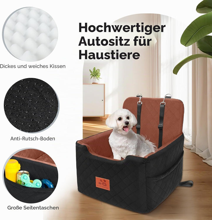 Autositz Hunde für kleine/mittlere Hunde unter 15 Kgs,Hunde Autositz,Abnehmbarer und waschbarer Haus