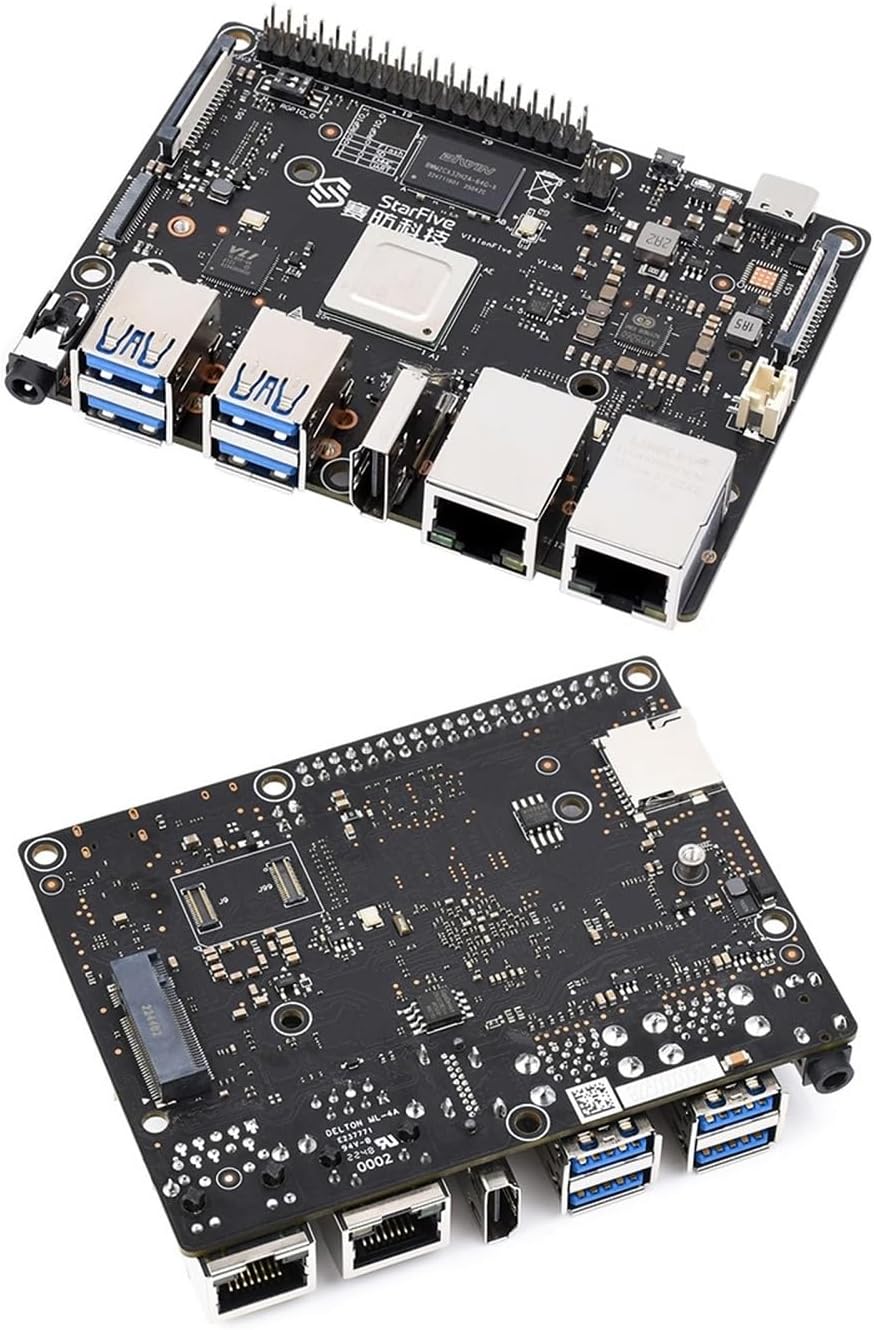 youyeetoo VisionFive2 v1.3B RISC-V Einplatinencomputer, Quad Core, 4GB mit WiFi Dongle, StarFive JH7