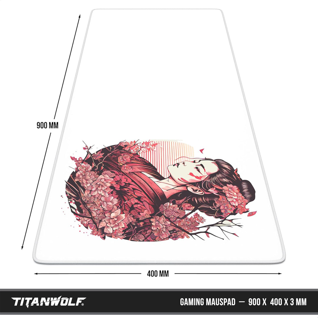 TITANWOLF - XXL Speed Gaming Mauspad 900 x 400mm - XXL Mousepad - Tischunterlage Large Size - verbes