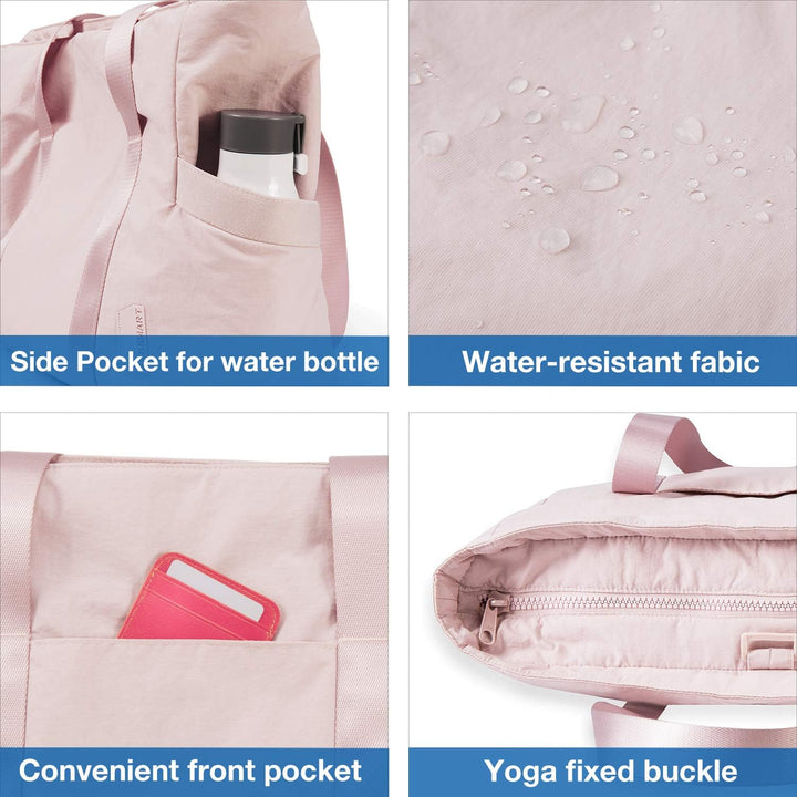 BAGSMART Damen-Einkaufstasche, grosse Umhängetasche, Henkel, Handtasche mit Yogamatten-Schnalle für